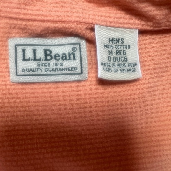 LL Bean Men’s Short Sleeve Burnt Orange Check Shirt 100% Cotton - Picture 8 of 8